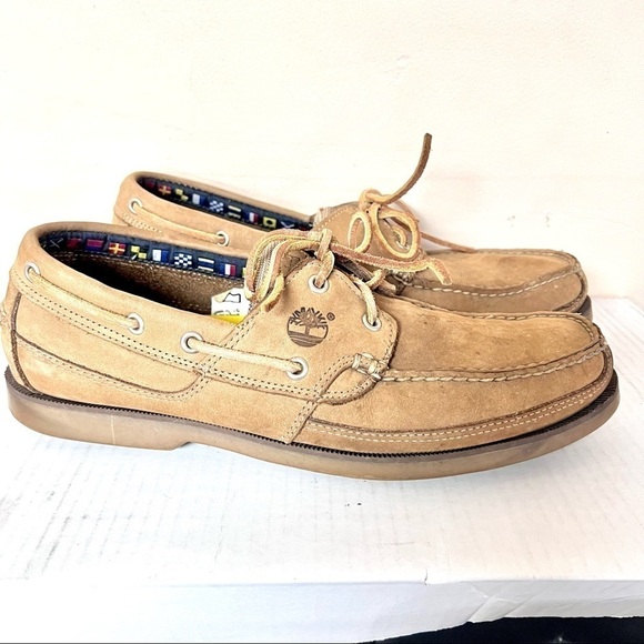 TIMBERLAND 11.5M 2-Eye Boat Shoes Sailing Shoes Men Deck Shoes Moccasins Taupe main image 7